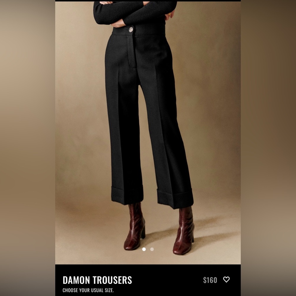 Sezane Damon Black Cropped Women's Pants